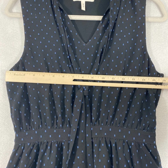 Avec Les Filles Dress Small Black Swiss Polka Dot High Low Chiffon Womens - Picture 6 of 10